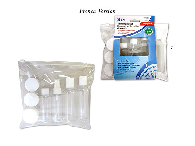 Carton of 24 Travel Bottle Set With Pouch