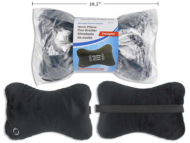 Carton of 12 Vibrating Travel Neck Pillow 27X18Cm Fleece Fabric Req; 2Xaa Batteries Not Included