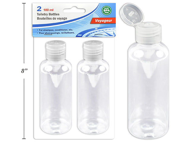 Carton of 24 Toiletry Flip Top Bottle 2 Pack