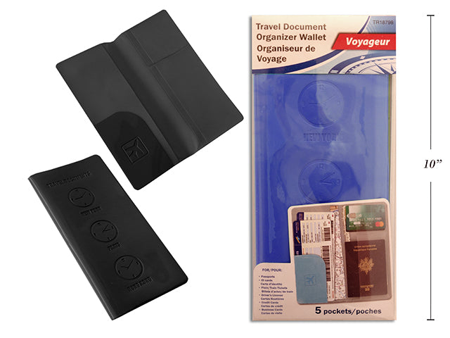 Carton of 24 Pvc Travel Document Organizer Wallet