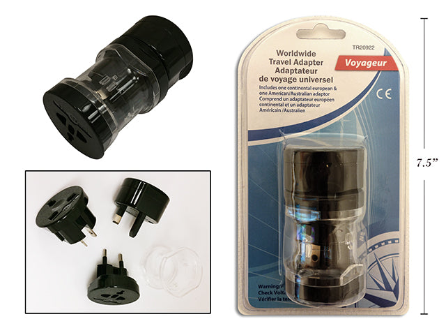 Carton of 12 Worldwide Travel Adapter