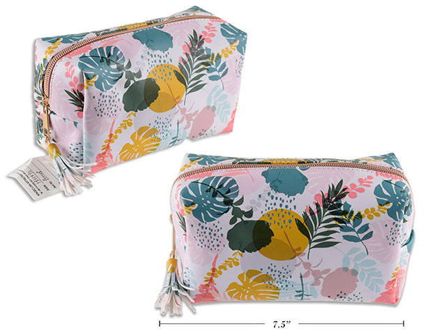 Carton of 12 Cosmetic Toiletry Bag 19X9X11Cm Floral Design (7.4X3.4X4.3")