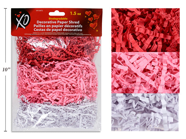 Carton of 24 Valentines Crinkled Paper Shred Mix