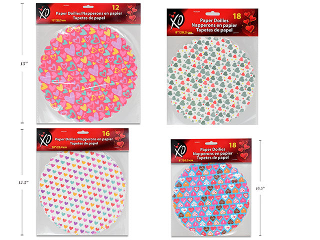 Carton of 24 Valentines Paper Doilies