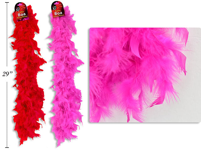 Carton of 24 Valentines Hot Pink Feather Boa