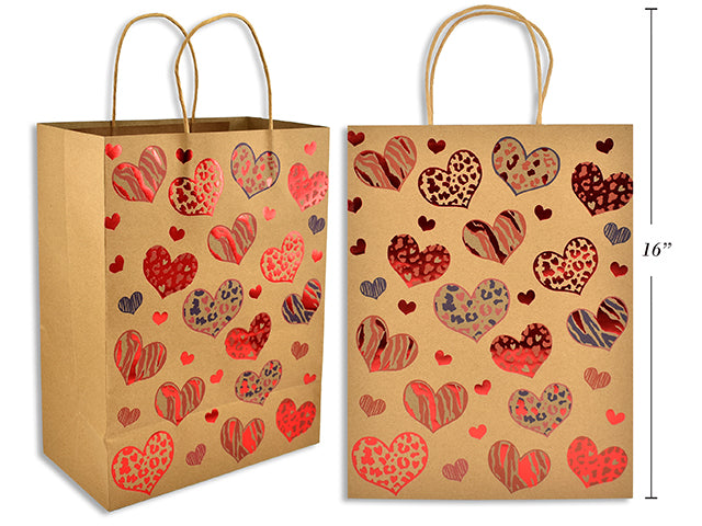 Carton of 24 Valentine Kraft Gift Bag Large