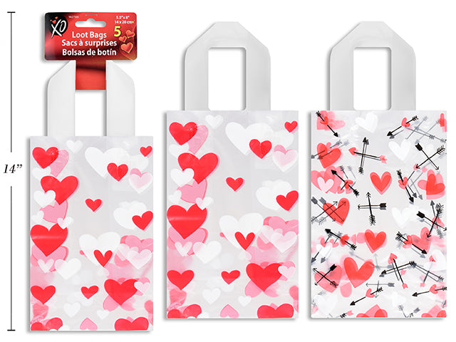 Carton of 24 Valentines Loot Bags 6 Pack