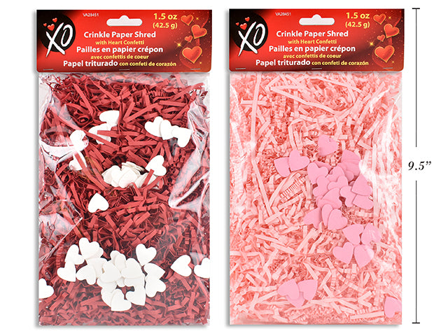 Carton of 24 Valentines Crinkle Paper Shred