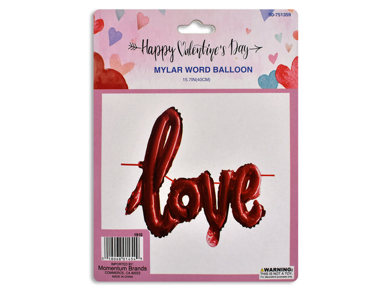 Carton of 24 Metallic Mylar Love Balloon