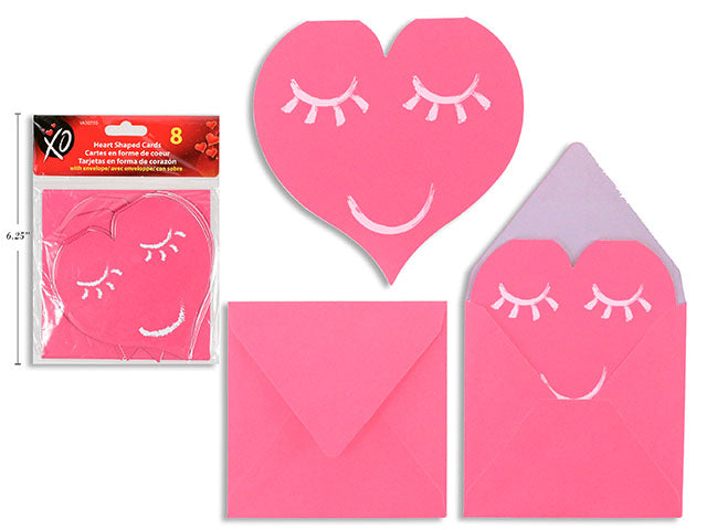 Carton of 24 Valentines Heart Shaped Card With Envelopes