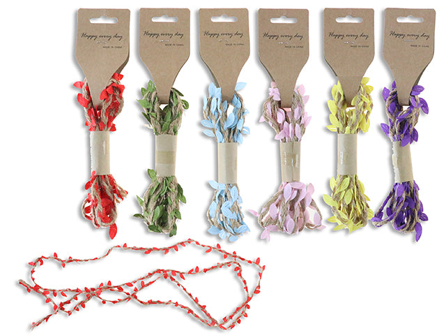 Carton of 24 Valentines Jute String With Vine Trim Craft Ribbon