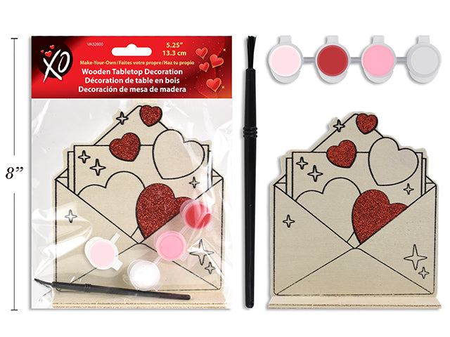 Carton of 24 Valentines Paint Your Own Wooden Tabletop Decor