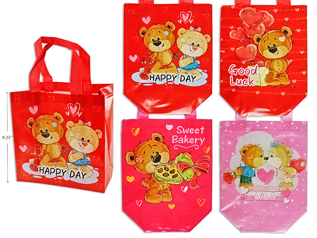 Carton of 24 Valentines Bear Coated Non Woven Printed Bag