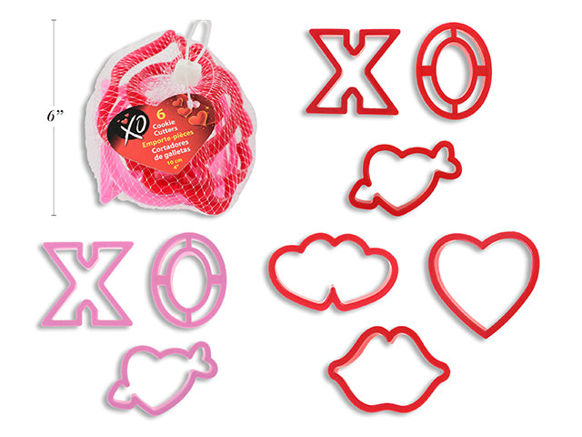 Carton of 24 Valentines Cookie Cutters 6 Pack