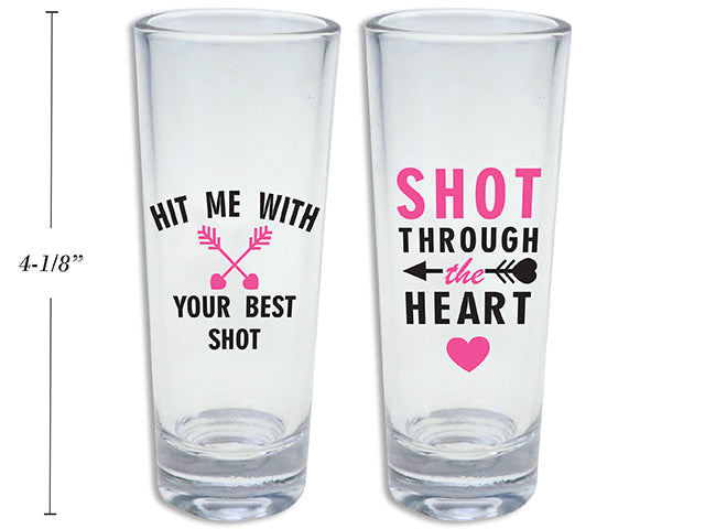 Carton of 24 Valentines Printed Shot Glass