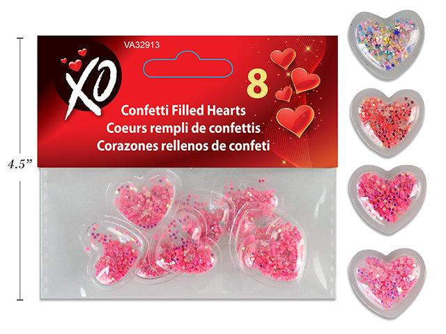 Carton of 24 Valentines Confetti Filled Heart Shaker Embellishment