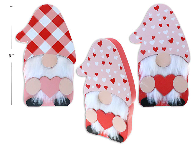 Carton of 12 Valentines Gnome Holding Heart Tabletop Decoration