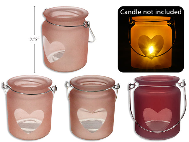 Carton of 24 Valentines Frosted Candle Holder Lantern