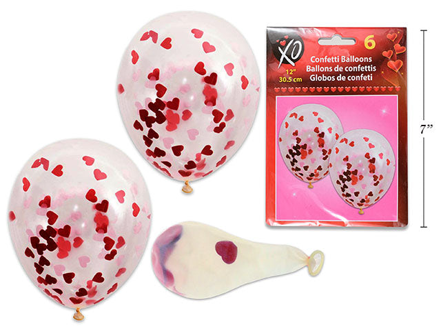 Carton of 24 Valentines Confetti Balloons