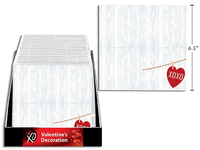 Carton of 24 16Ct V'Tine Luncheon Napkin In Display. 6.5In X 6.5In. 2-Ply Napkin. 12/Dsp.