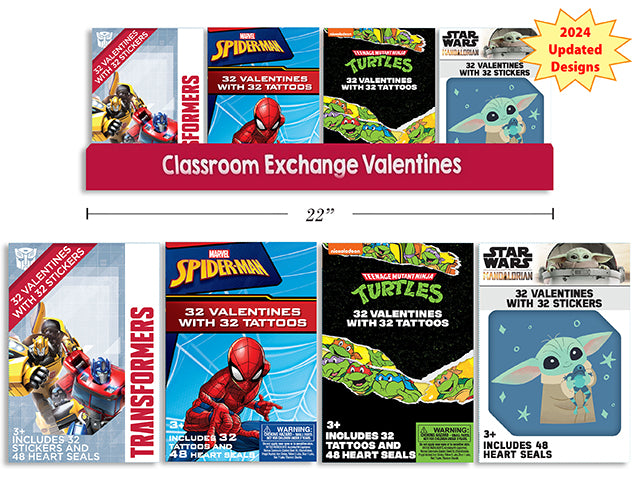 Carton of 24 Deluxe Licensed Boys Star Wars Valentines Exchange Cards