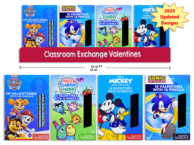 Carton of 24 16Ct Paw Patrol Valentines W Pencils