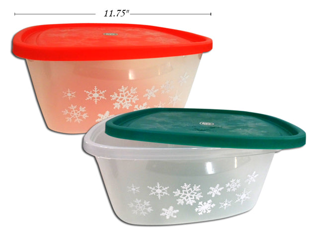 Carton of 24 Christmas Square Storage Container With Snowflake