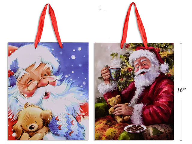 Carton of 24 Christmas Traditional Glossy Extra Wide Vertical Gift Bag