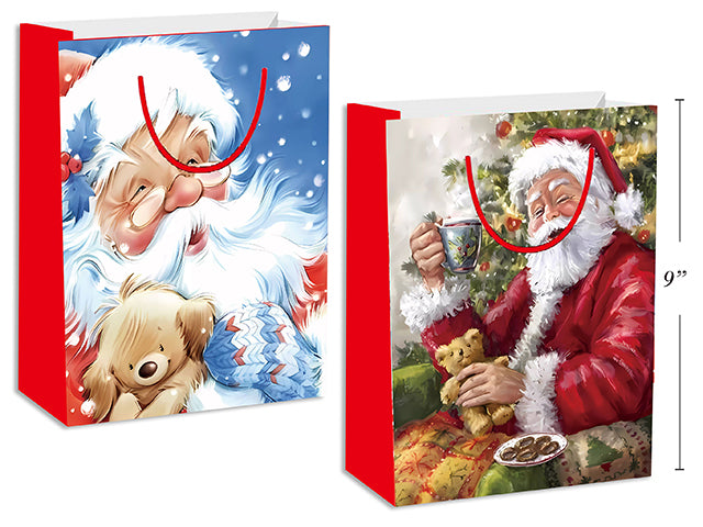 Carton of 24 Christmas Traditional Glossy Gift Bag Medium