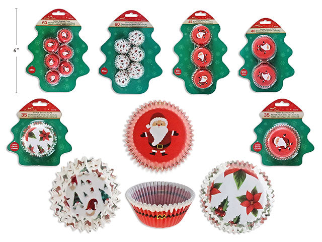 Carton of 24 Christmas Paper Baking Cup Assortment