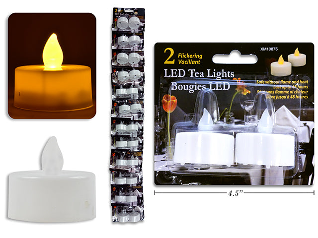 Carton of 24 Christmas Flickering Led Tea Lights 2 Pack