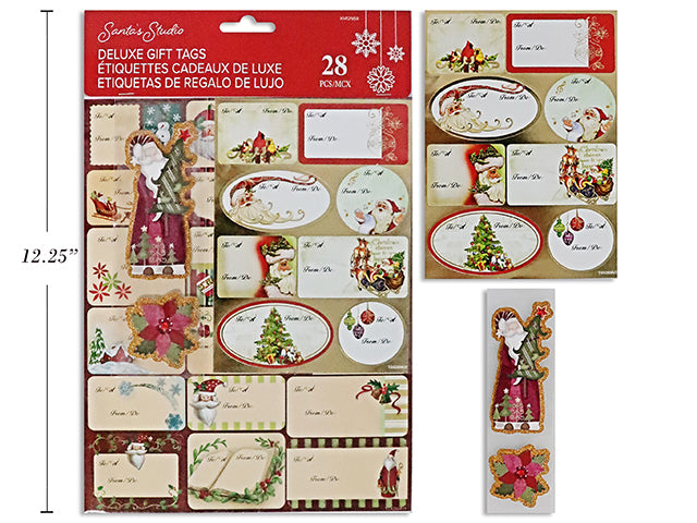 Carton of 24 Christmas Deluxe Gift Tags 28 Pack