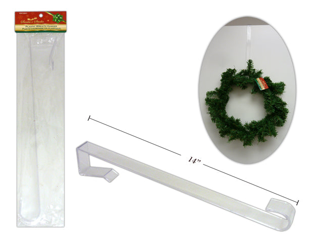 Carton of 24 Clear Plastic Wreath Hanger