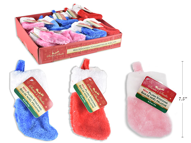 Carton of 48 Christmas Plush Mini Stocking