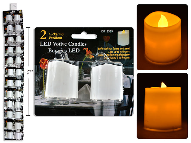 Carton of 36 Flickering Led Votive Candles 2 Pack