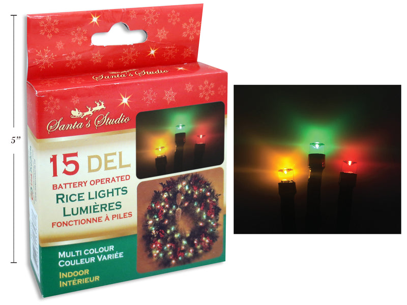 Carton of 24 Christmas Led Multi Colored Rice Light Set 15 Pack