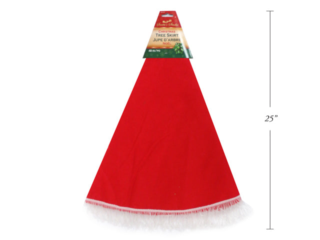 Carton of 12 Christmas Felt Tree Skirt With Tassel