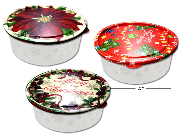 Carton of 24 Christmas Round Storage Containers