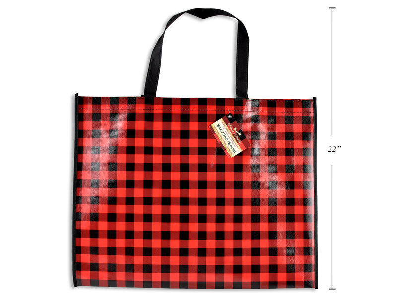 Carton of 36 Christmas Buffalo Plaid Bag