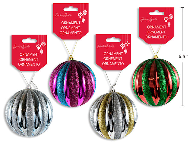 Carton of 24 Christmas Pumpkin Shape Glitter Ornaments