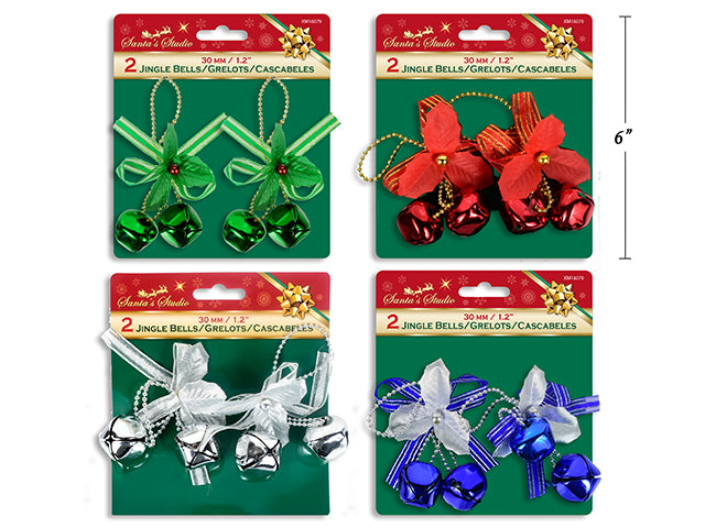 Carton of 24 Christmas Traditional Decorative Metal Hanging Jingle Bells 2 Pack