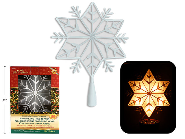 Carton of 12 Christmas Color Changing Flashing Snowflake Tree Topper