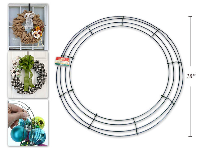 Carton of 24 Create Your Own Round Wire Wreath Frame Large