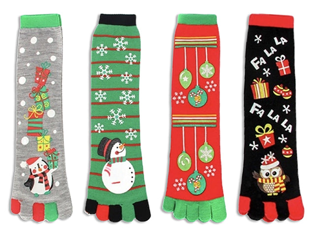 Carton of 24 Christmas Knitted Toe Socks