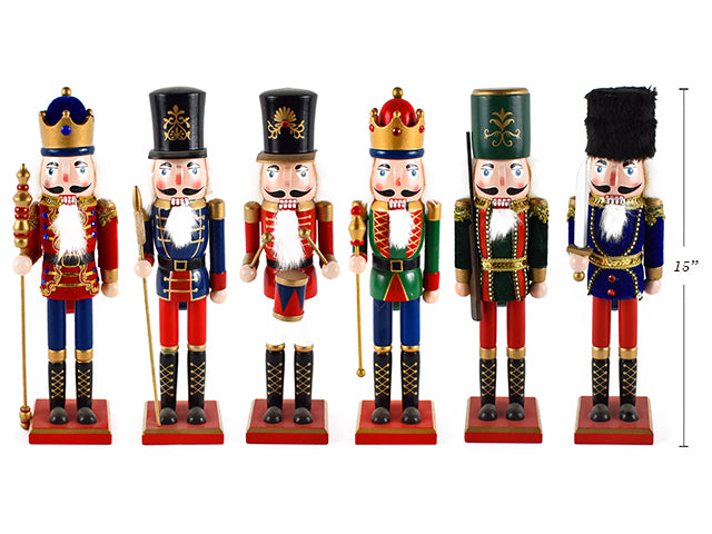 Carton of 12 Christmas Traditional Nutcracker With Red Bases