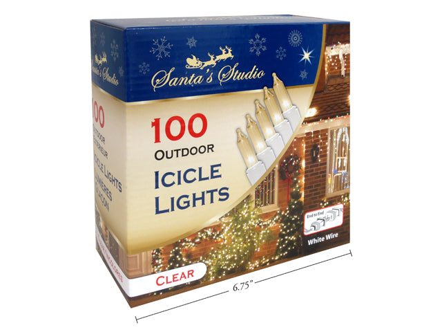 Carton of 12 Mini Outdoor Lights Clear End To End