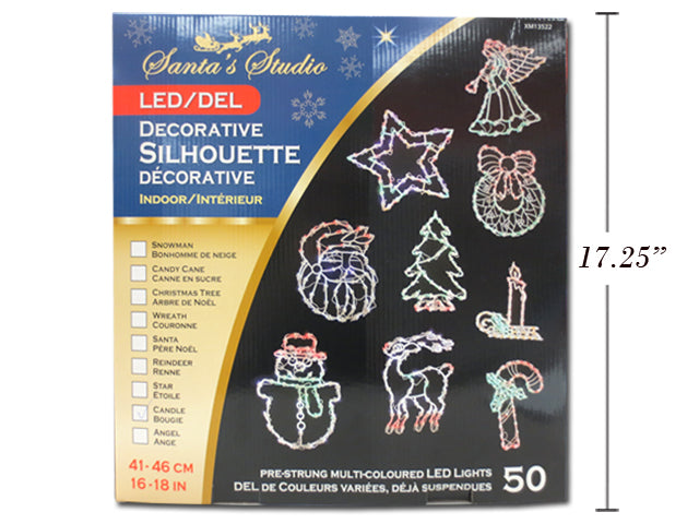 Carton of 18 Christmas Led Indoor Window Silhouette