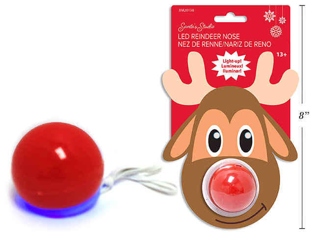 Carton of 24 Christmas Led Light Up Reindeer Nose