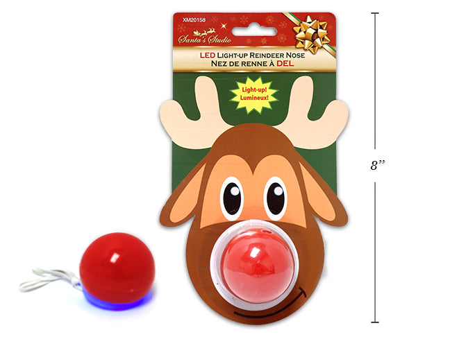 Carton of 24 Christmas Led Light Up Reindeer Nose