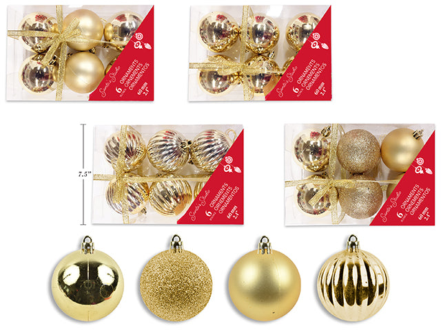 Carton of 12 Christmas Ornament 6 Pack